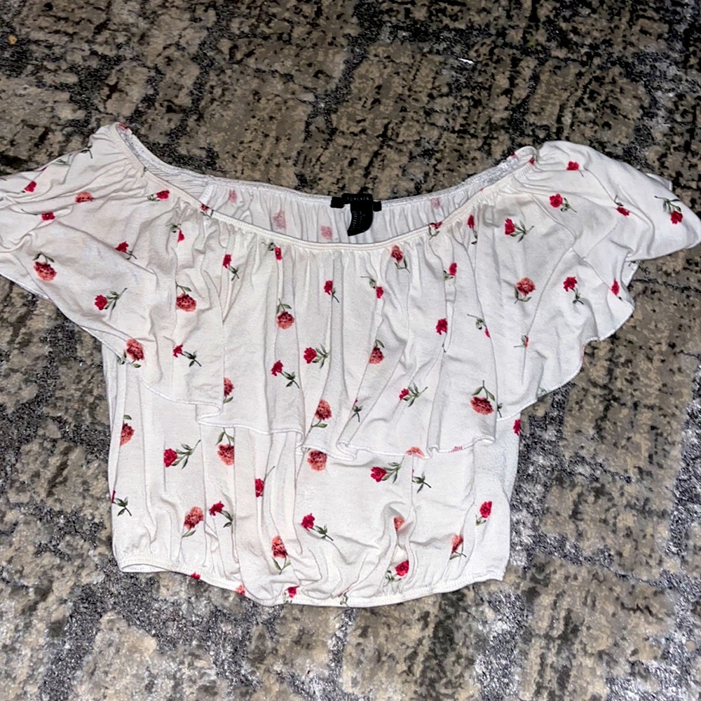 FOREVER 21 off shoulder crop top